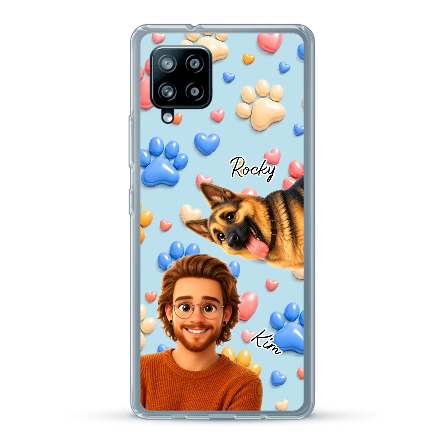 Cartoon Person + Pet - Personalised Phone Case
