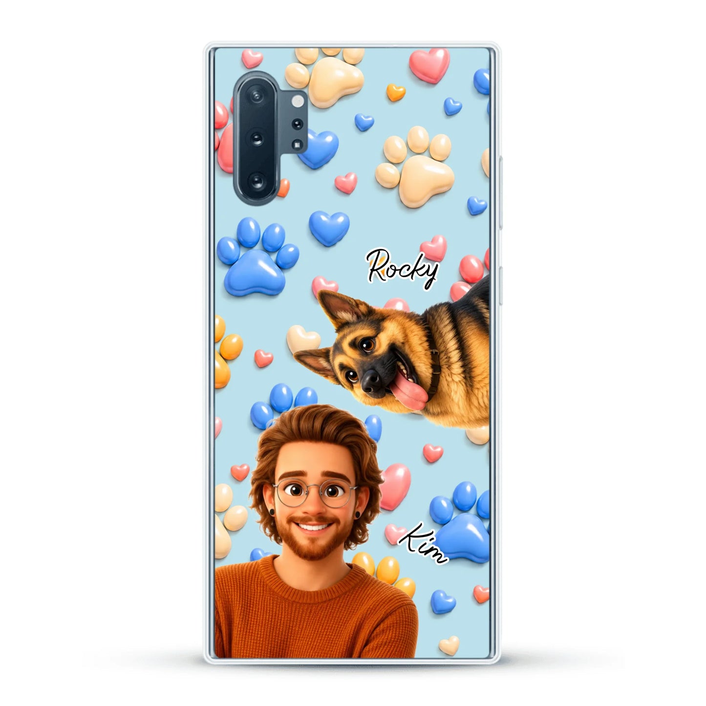 Cartoon Person + Pet - Personalised Phone Case