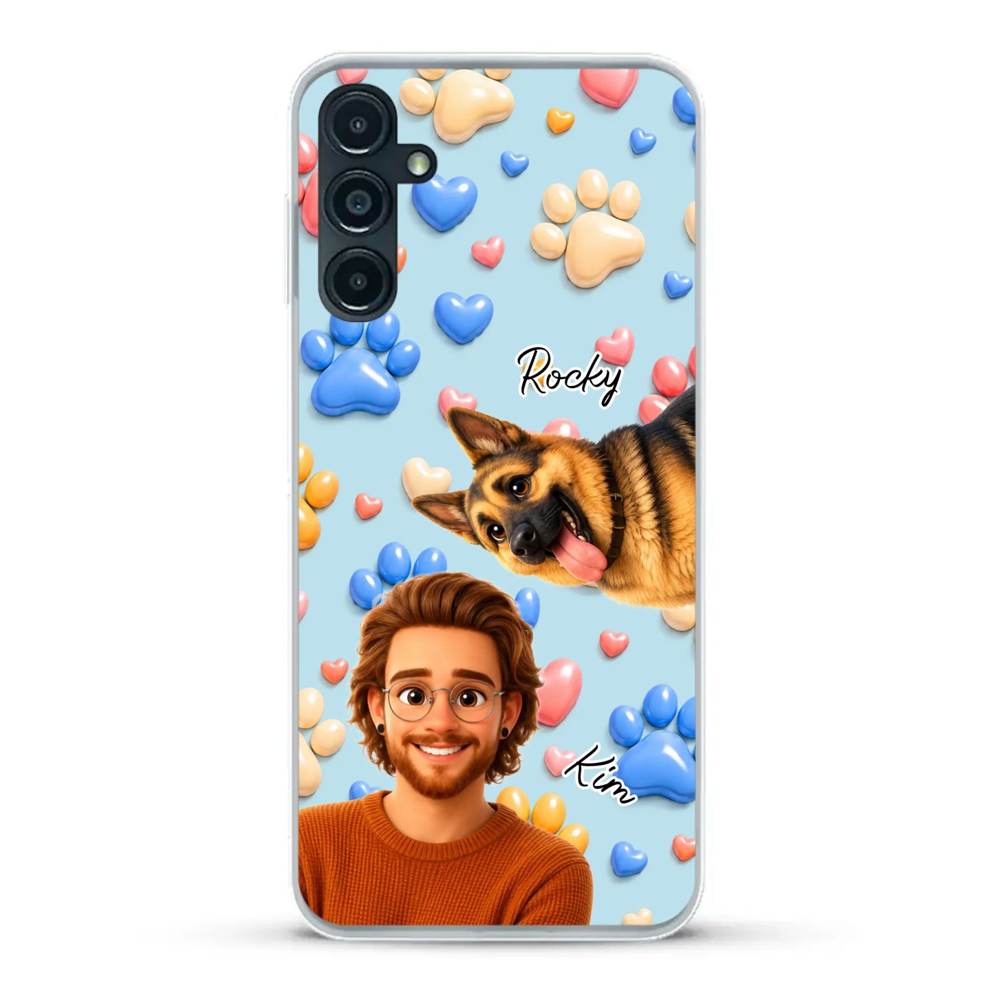 Cartoon Person + Pet - Personalised Phone Case