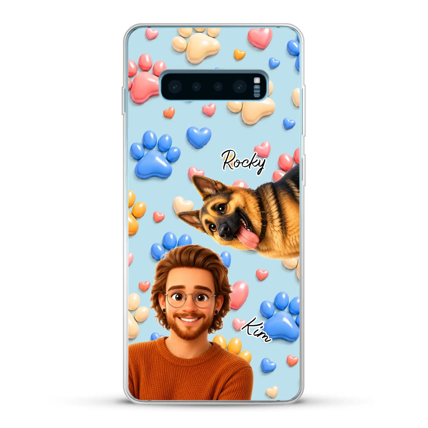 Cartoon Person + Pet - Personalised Phone Case