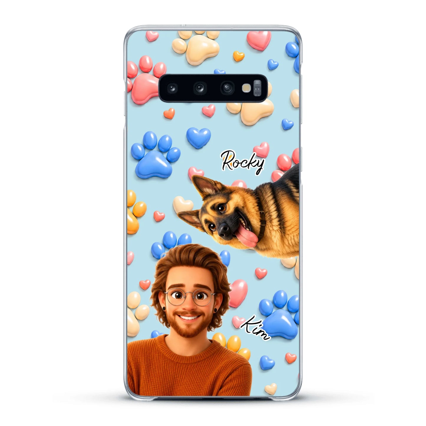 Cartoon Person + Pet - Personalised Phone Case