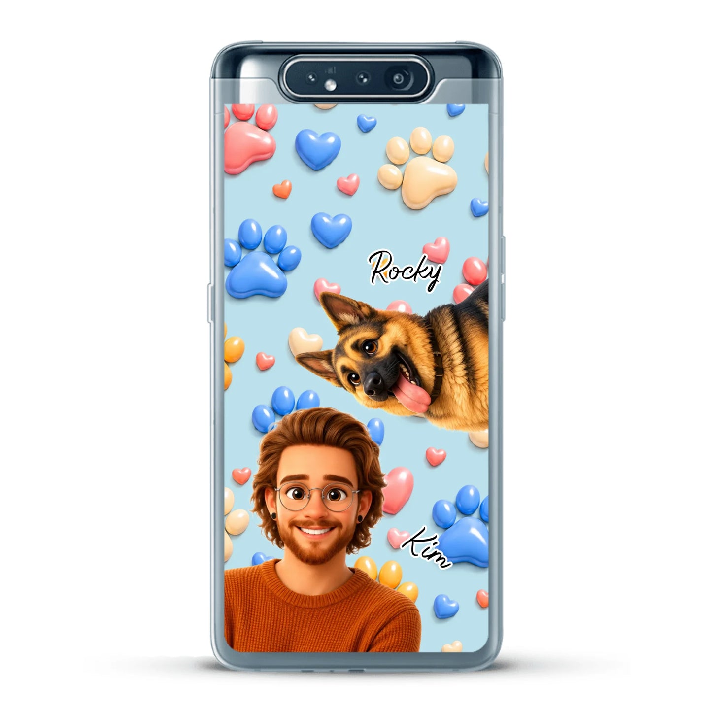 Cartoon Person + Pet - Personalised Phone Case