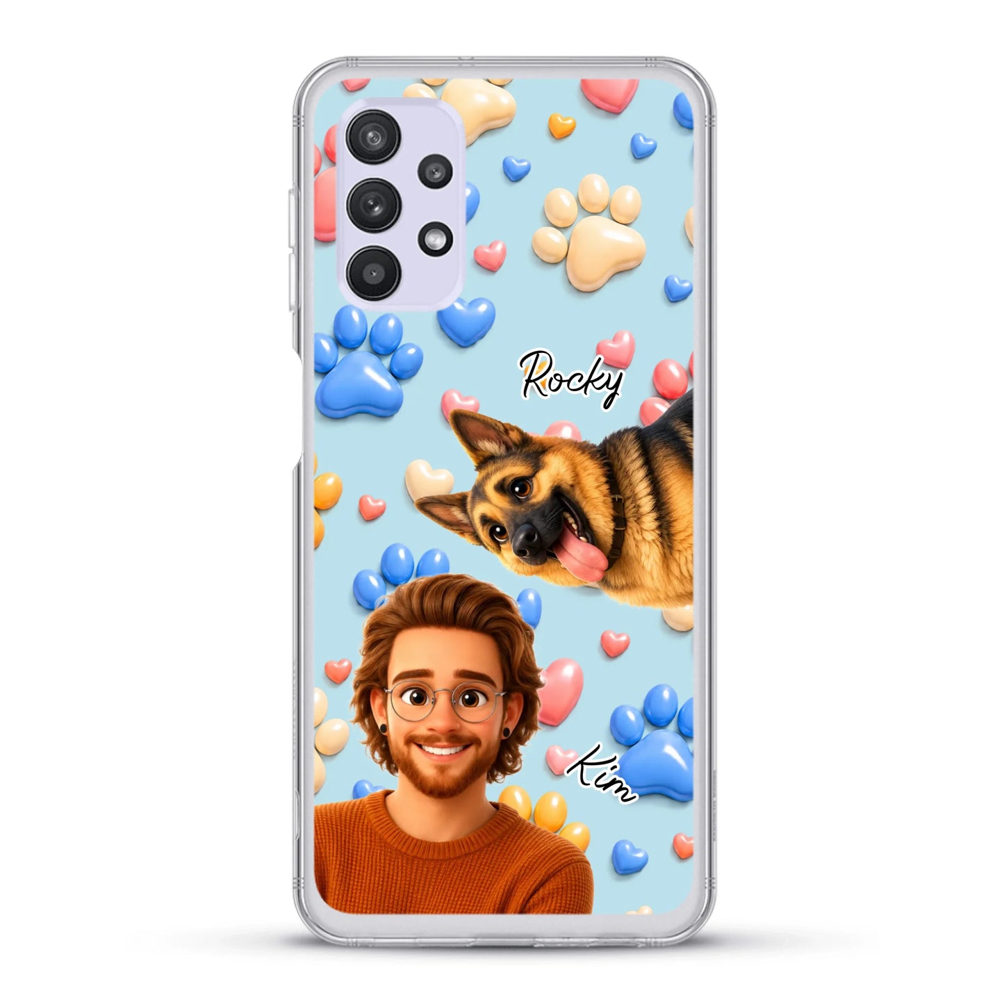 Cartoon Person + Pet - Personalised Phone Case