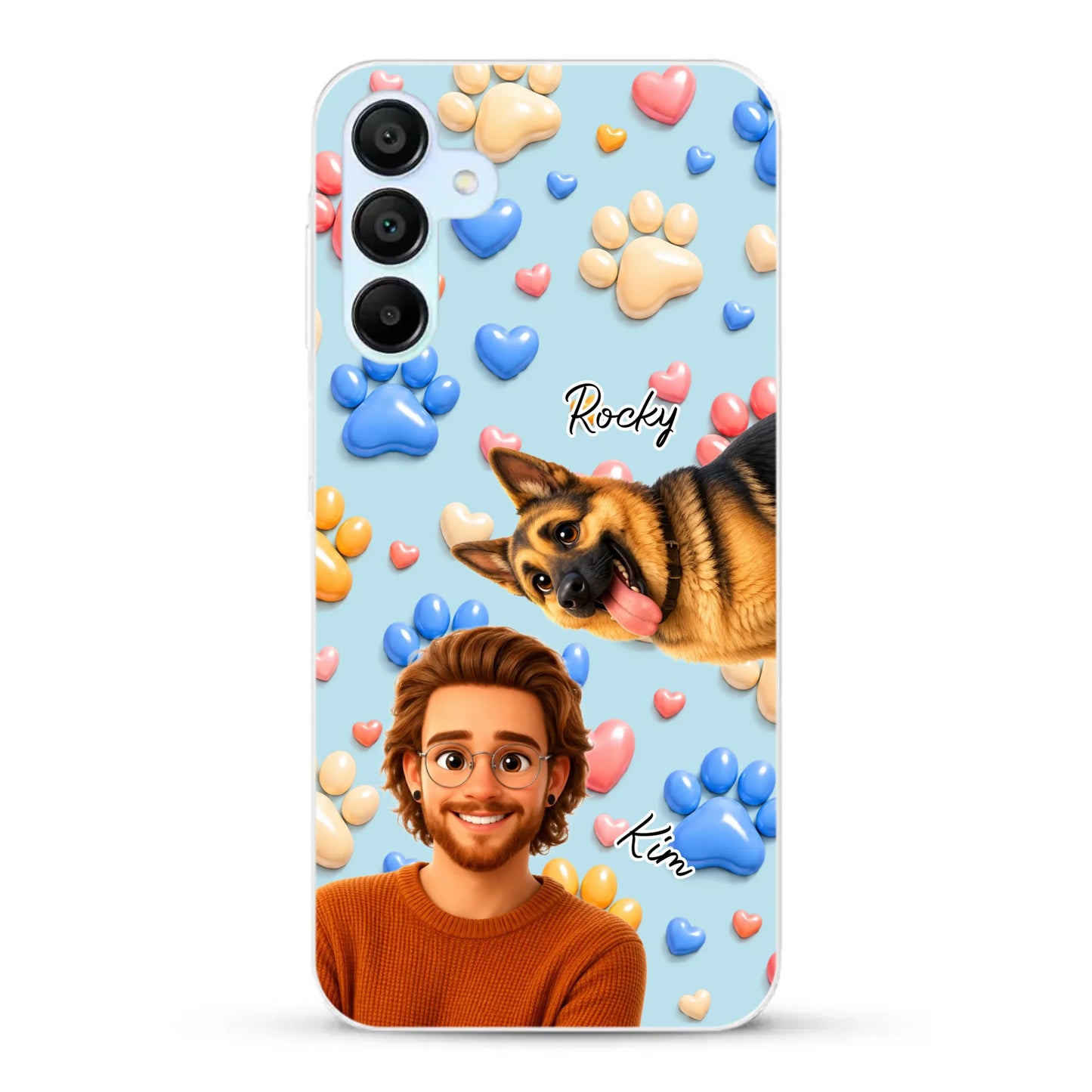 Cartoon Person + Pet - Personalised Phone Case