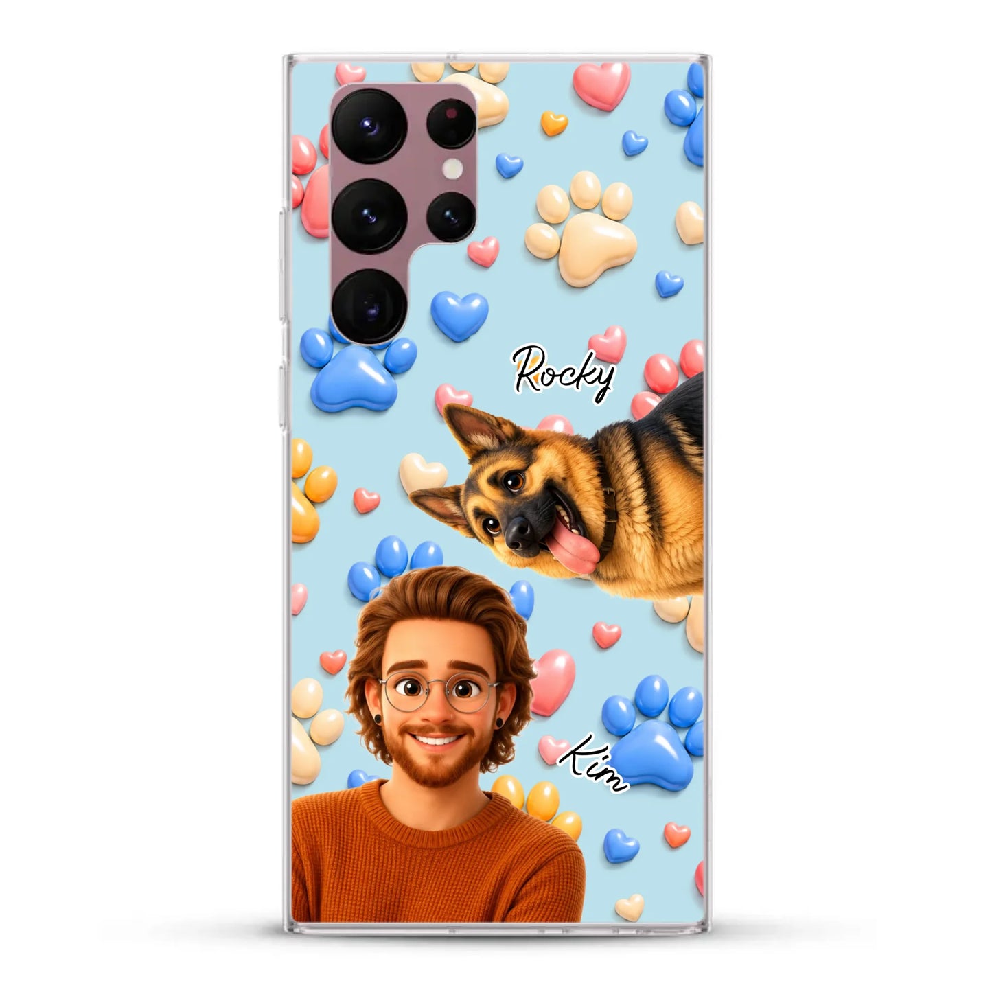Cartoon Person + Pet - Personalised Phone Case