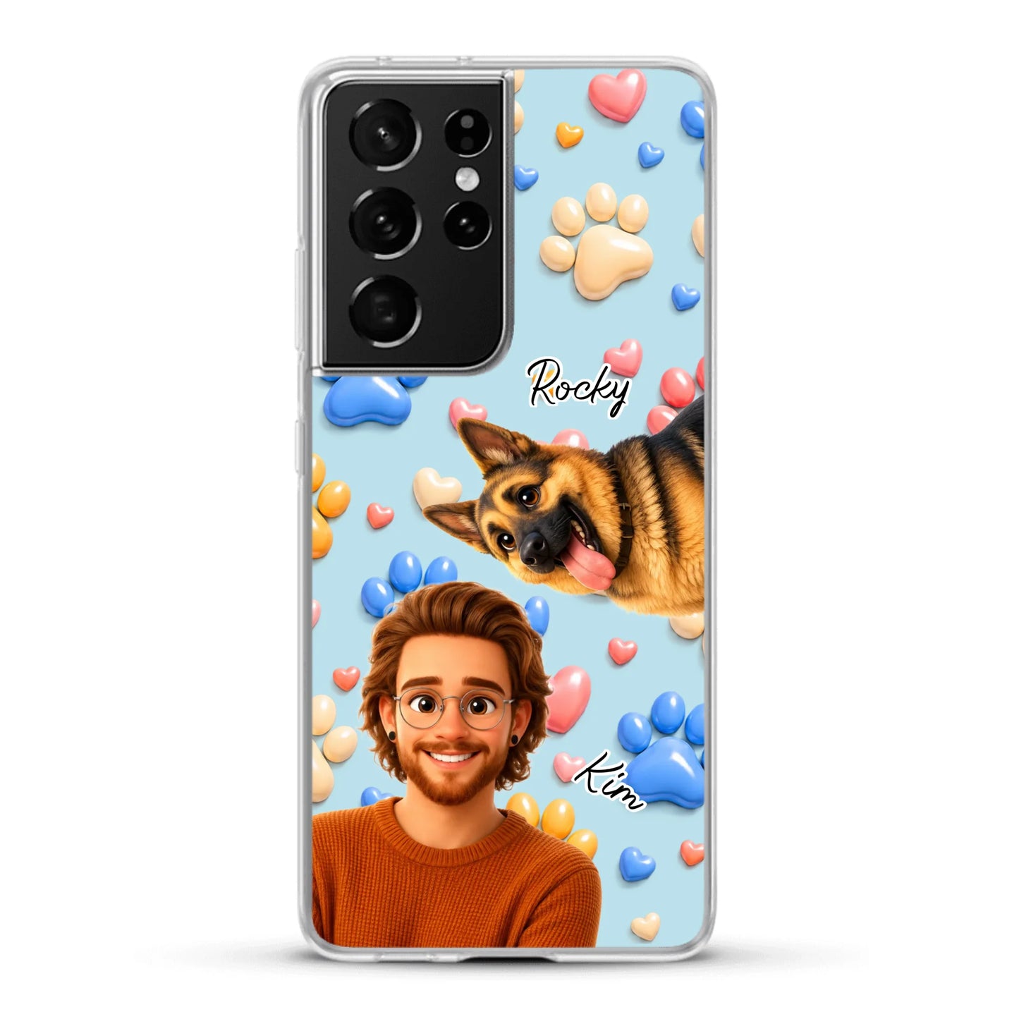 Cartoon Person + Pet - Personalised Phone Case