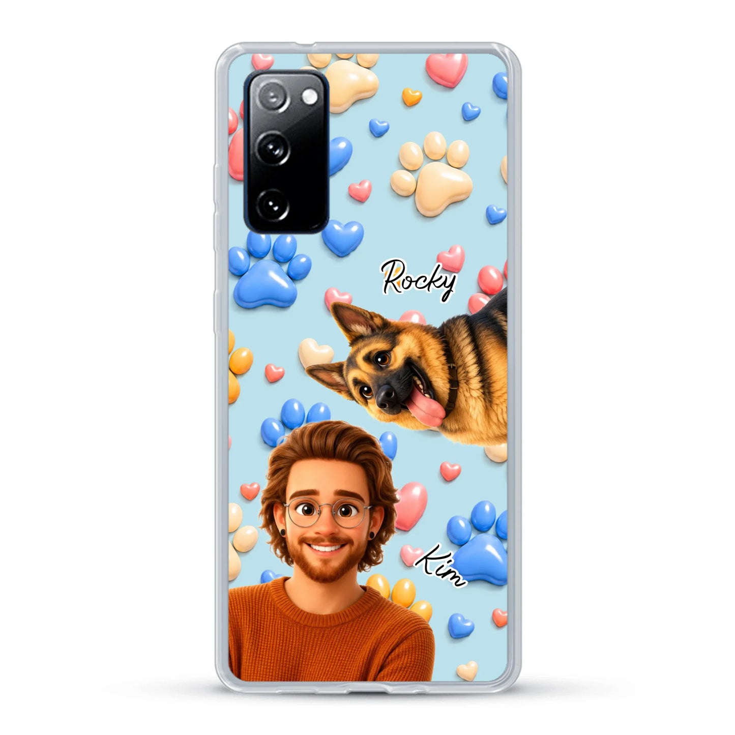 Cartoon Person + Pet - Personalised Phone Case