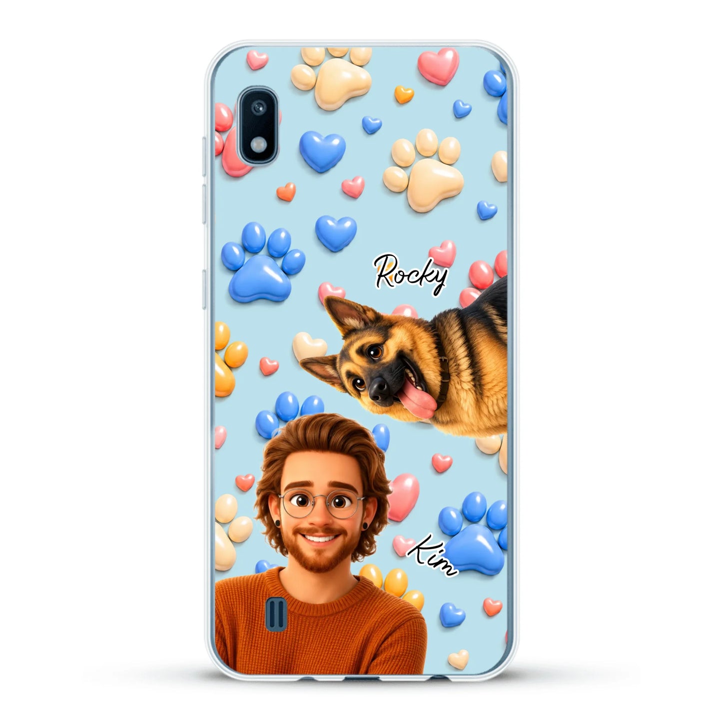 Cartoon Person + Pet - Personalised Phone Case