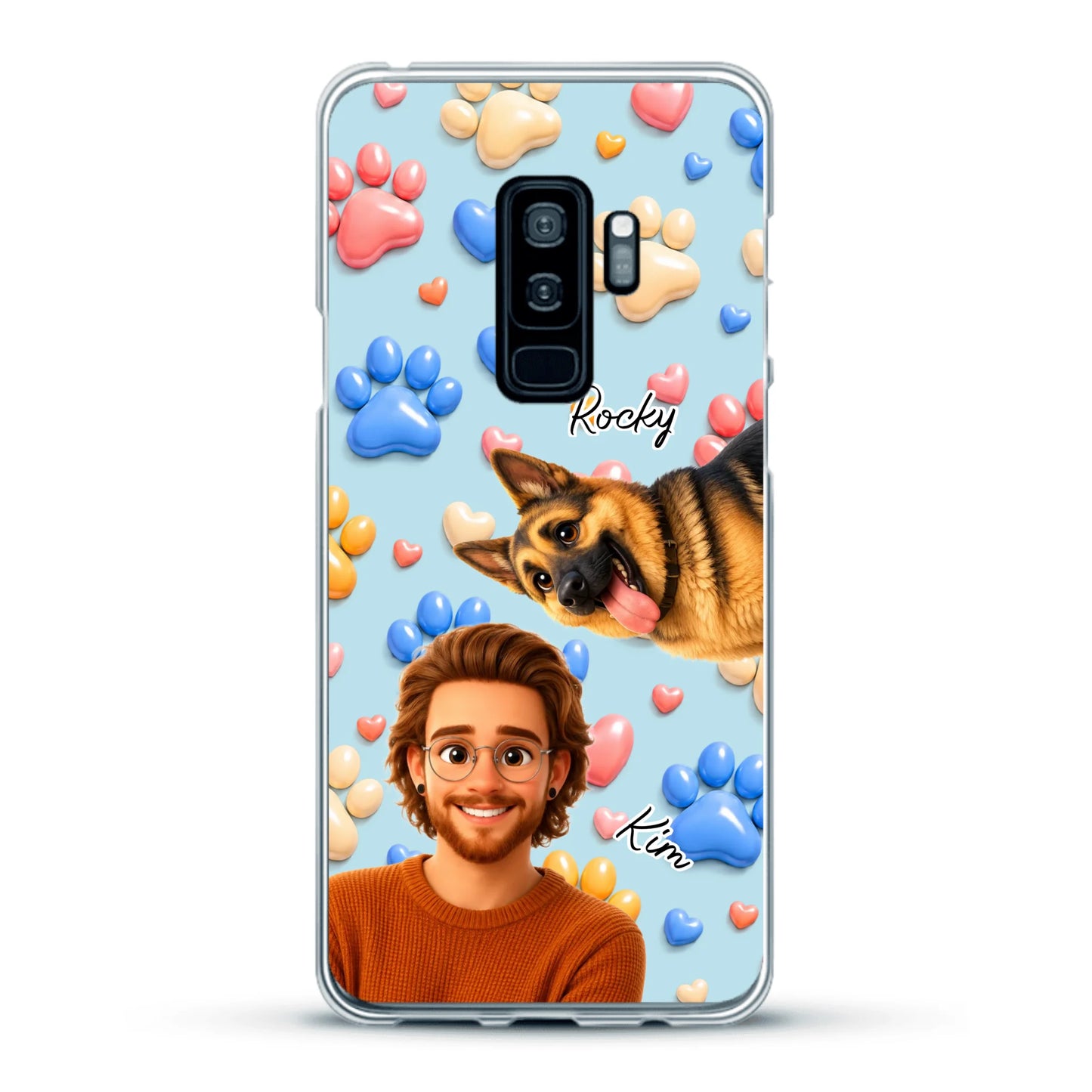 Cartoon Person + Pet - Personalised Phone Case