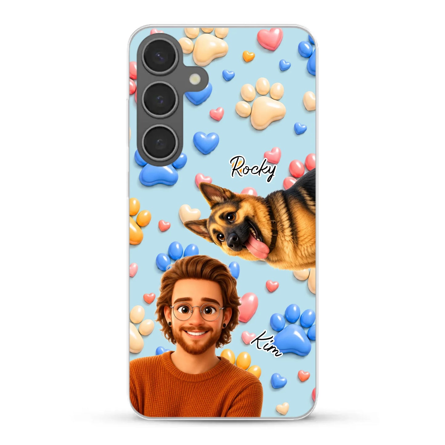 Cartoon Person + Pet - Personalised Phone Case