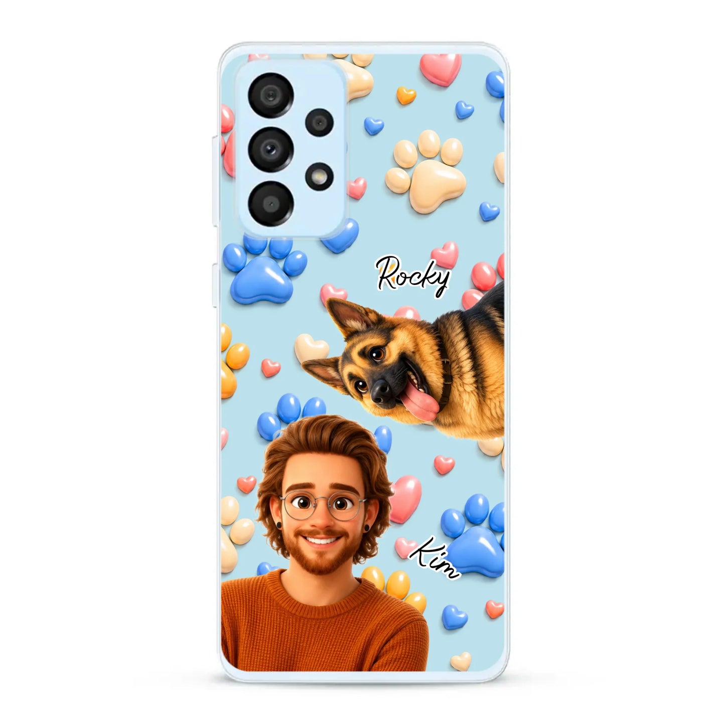 Cartoon Person + Pet - Personalised Phone Case