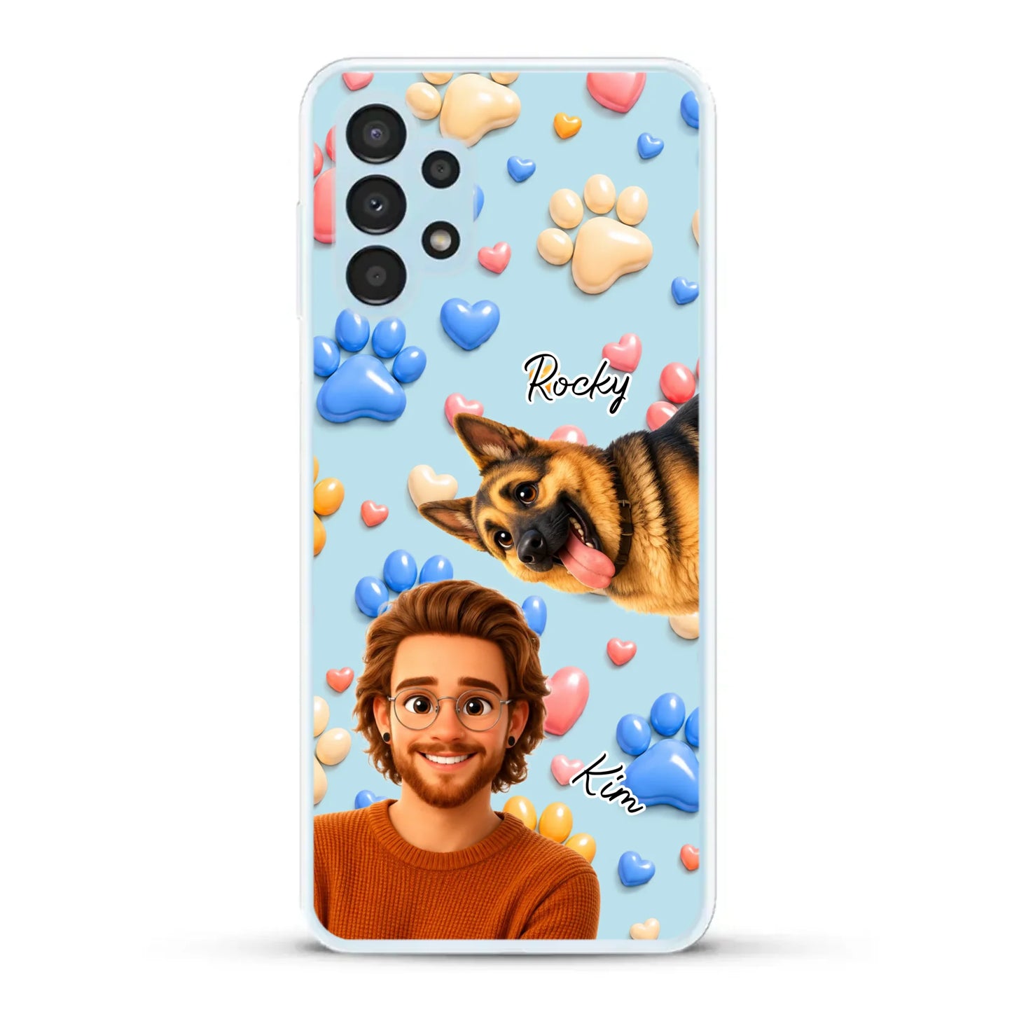 Cartoon Person + Pet - Personalised Phone Case