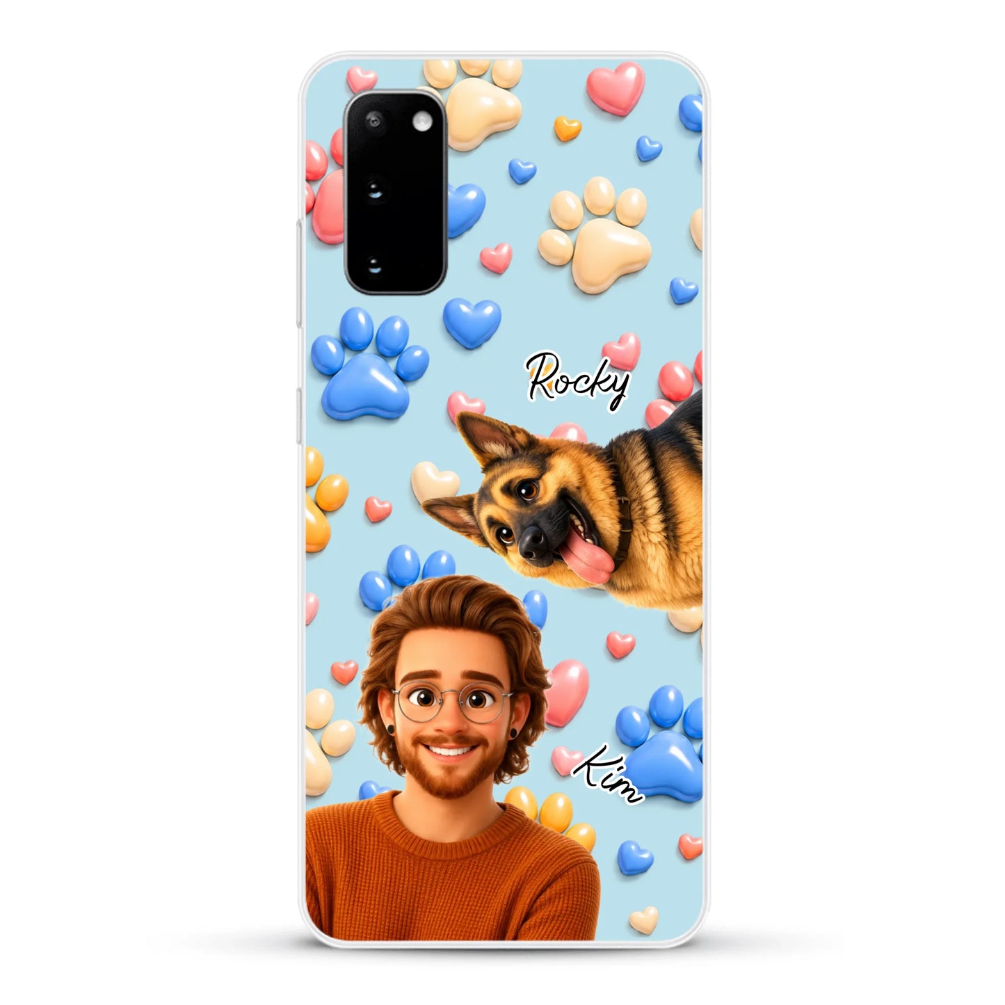 Cartoon Person + Pet - Personalised Phone Case