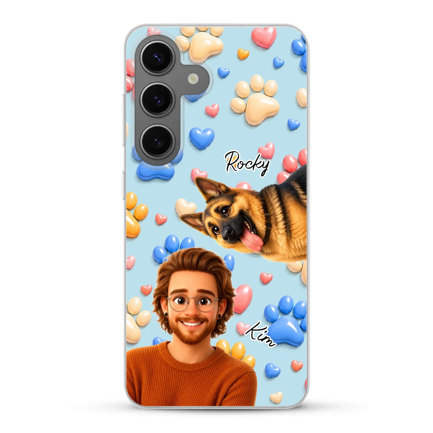Cartoon Person + Pet - Personalised Phone Case
