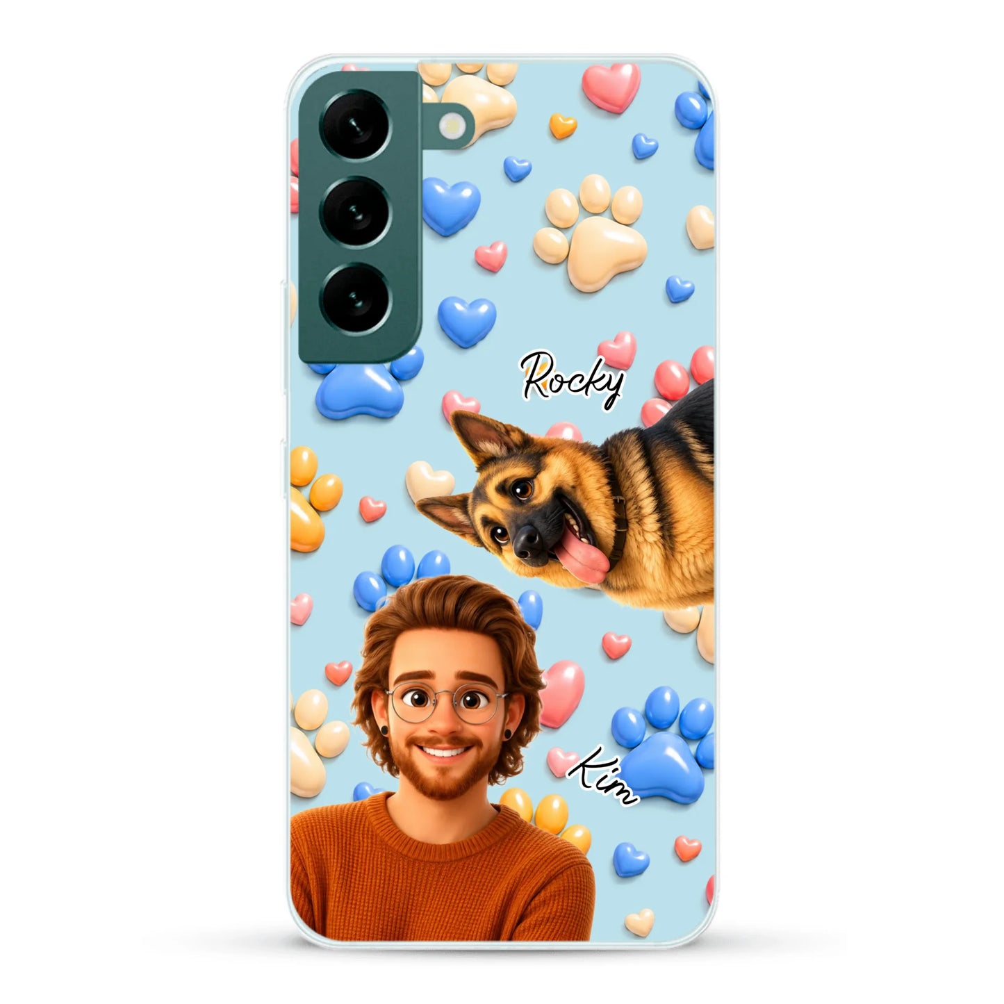 Cartoon Person + Pet - Personalised Phone Case