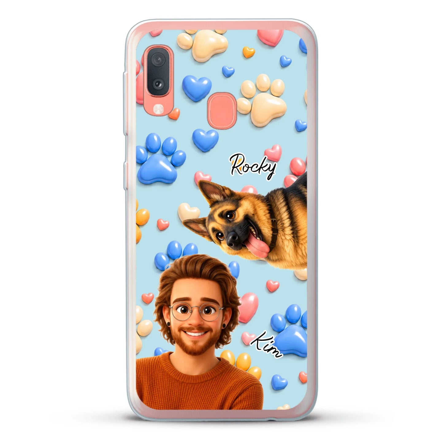 Cartoon Person + Pet - Personalised Phone Case