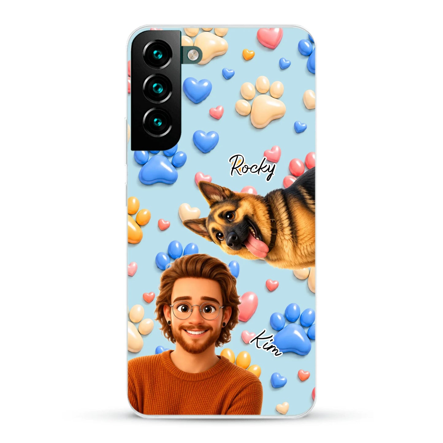 Cartoon Person + Pet - Personalised Phone Case