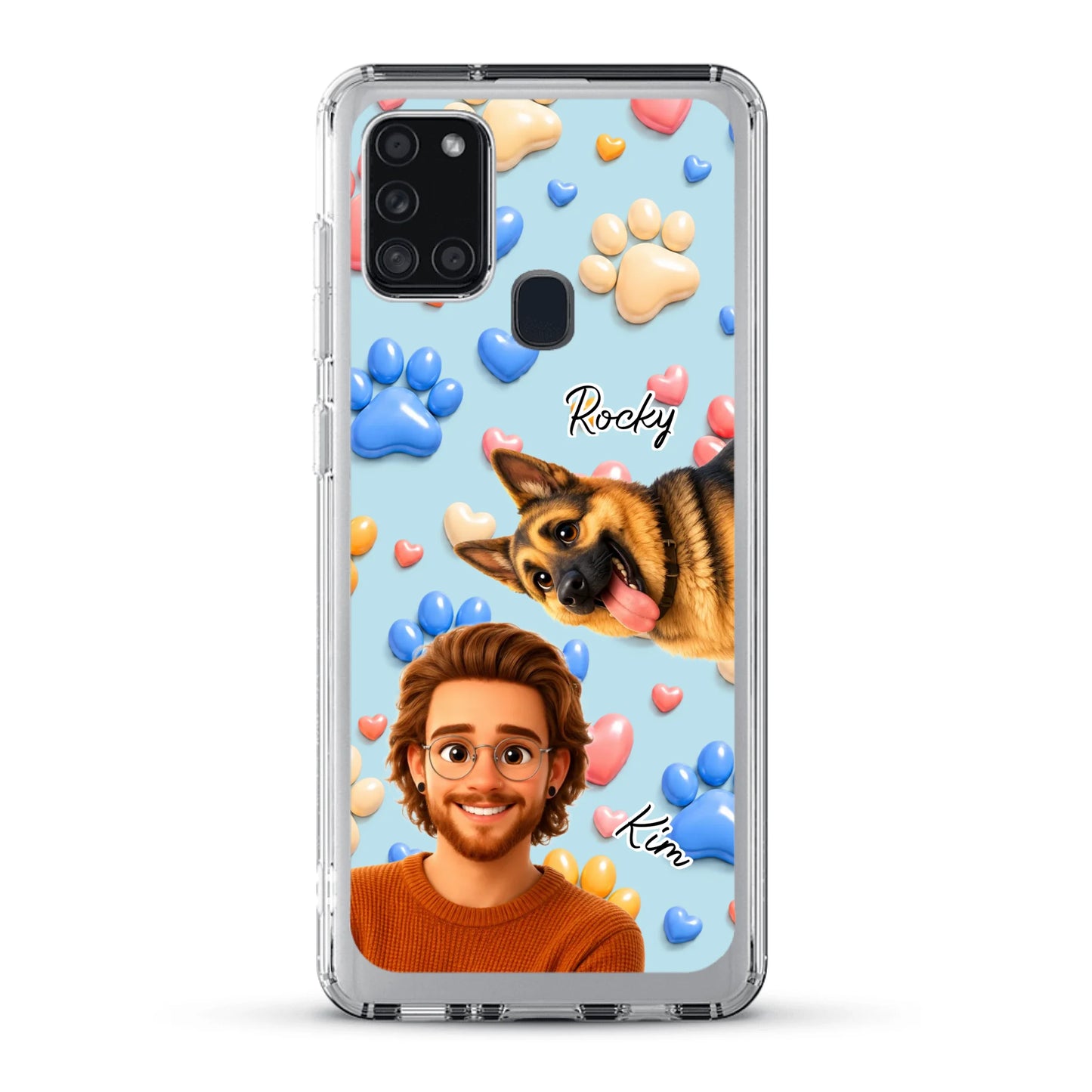 Cartoon Person + Pet - Personalised Phone Case