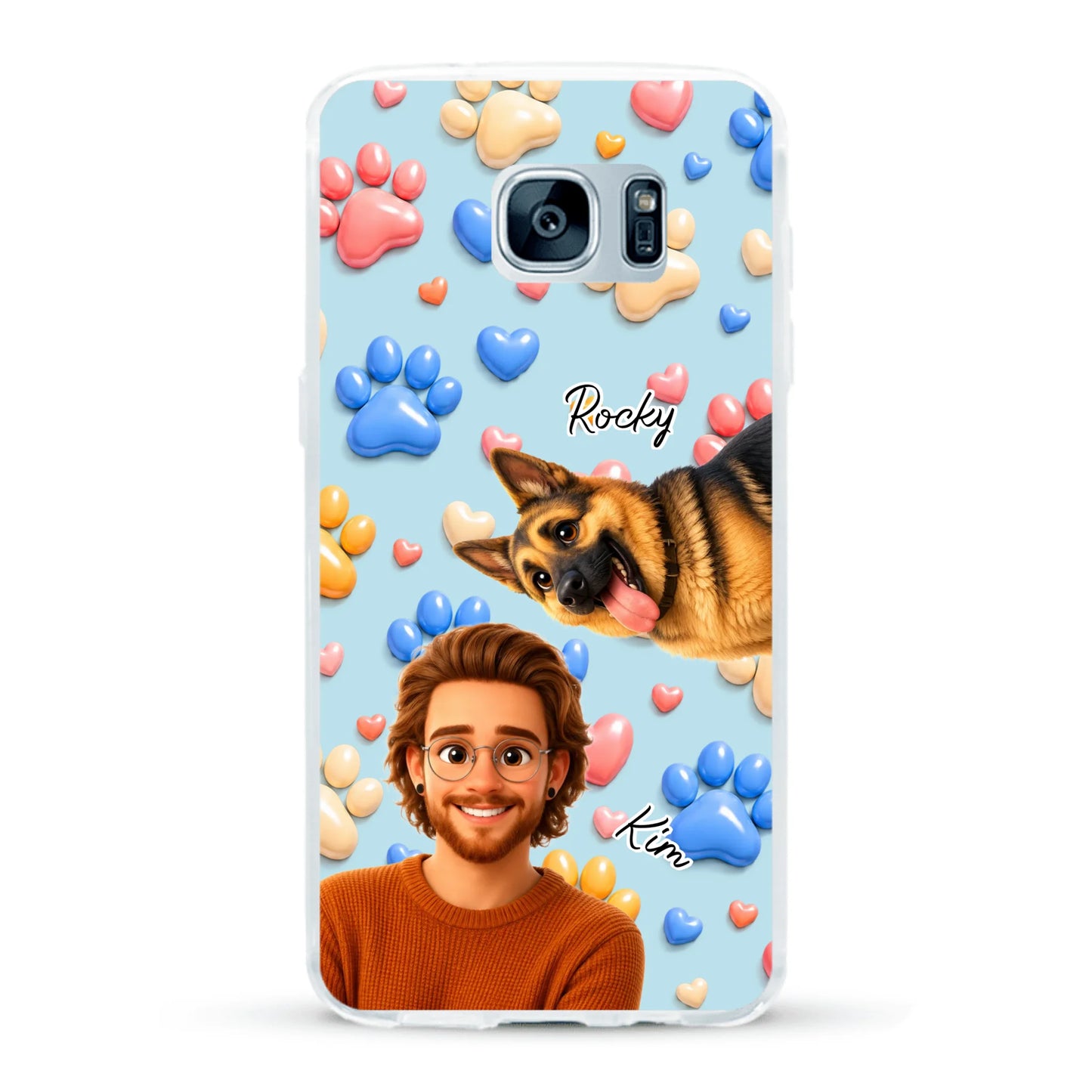 Cartoon Person + Pet - Personalised Phone Case