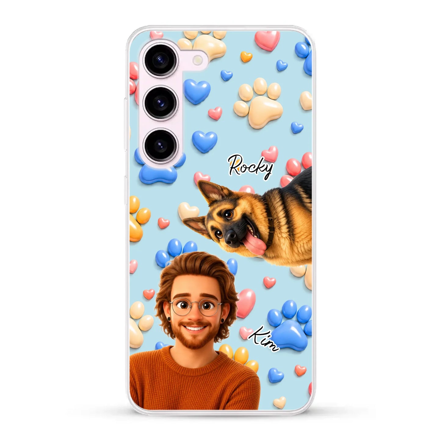 Cartoon Person + Pet - Personalised Phone Case