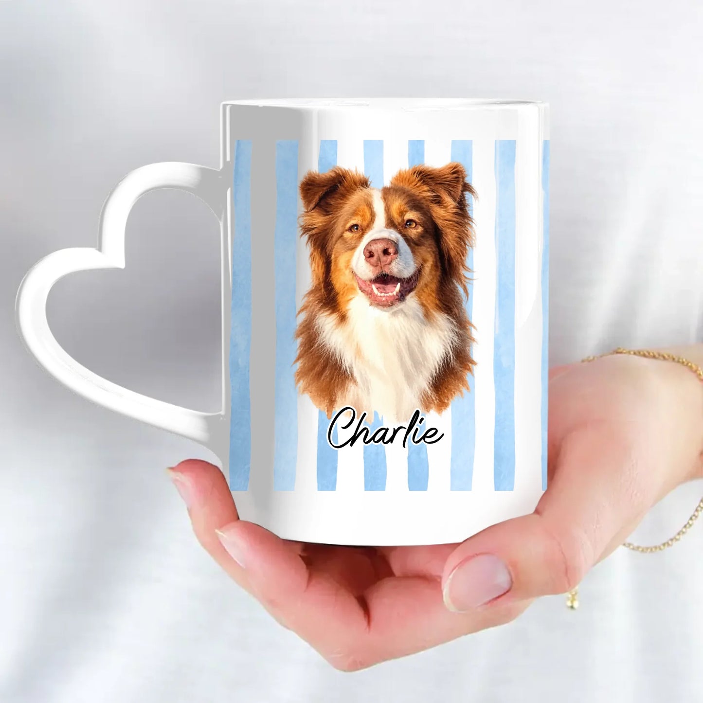 Personalised Mug - Watercolour Striped Photo