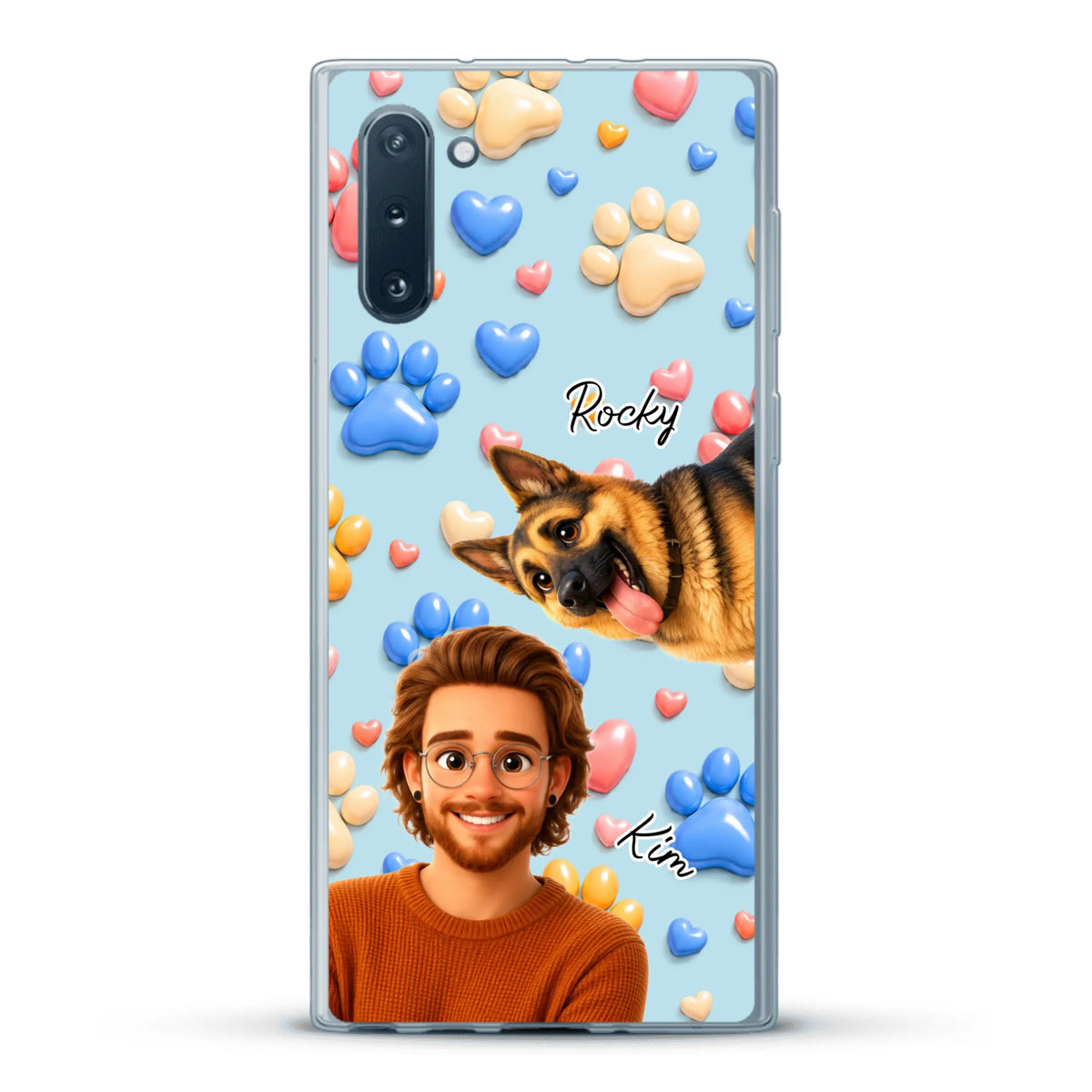 Personalised Phone Case - Cartoon Person + Pet