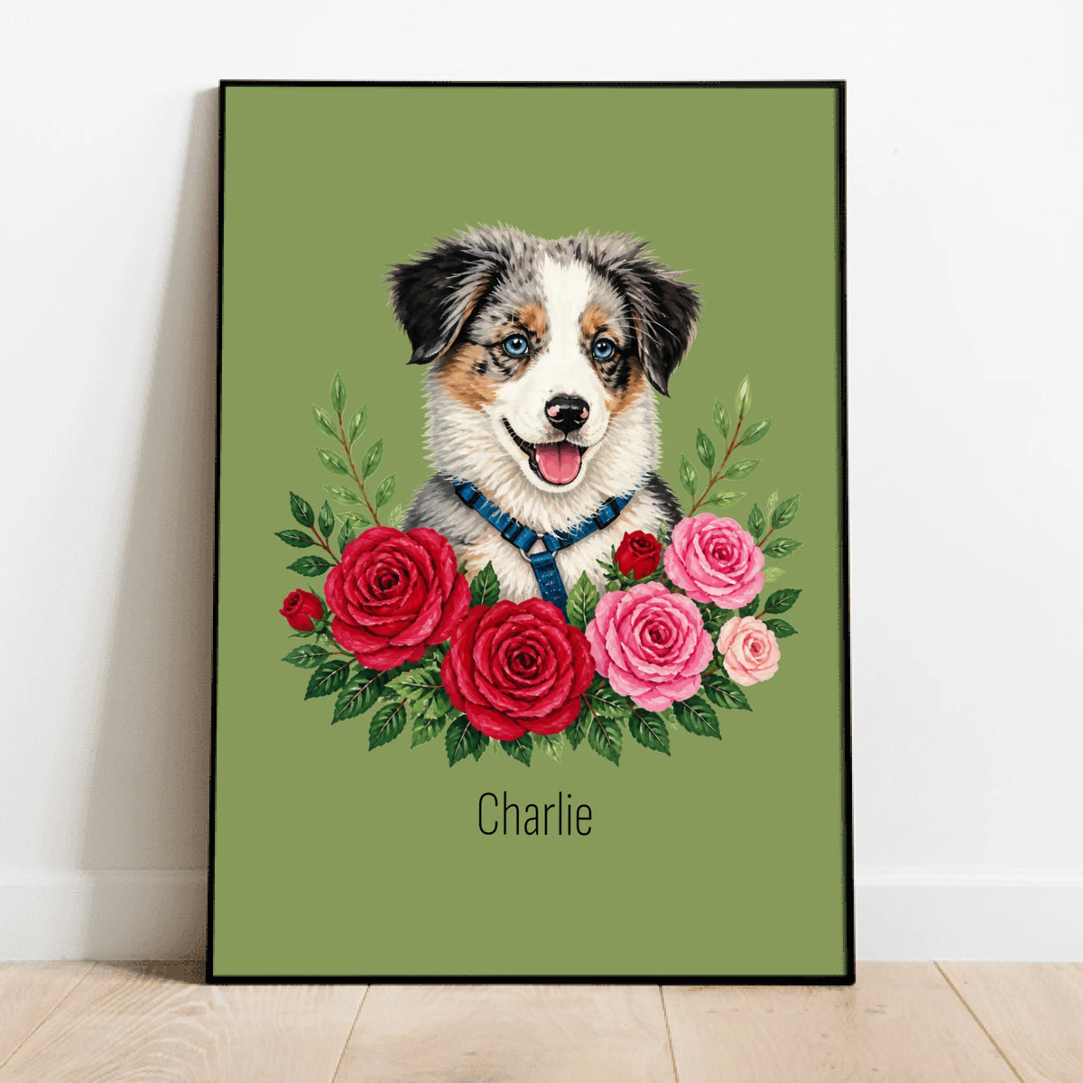 Personalised Poster - Floral Acrylic Portrait