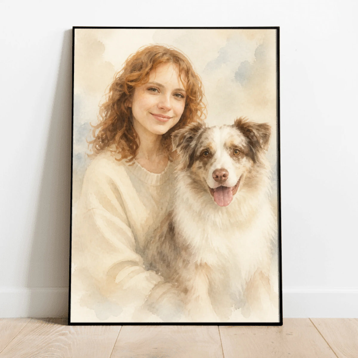 Personalised Poster - Pet & Owner Watercolour Portrait