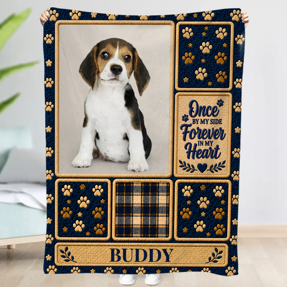 Personalised Blanket - Paw Print Photo