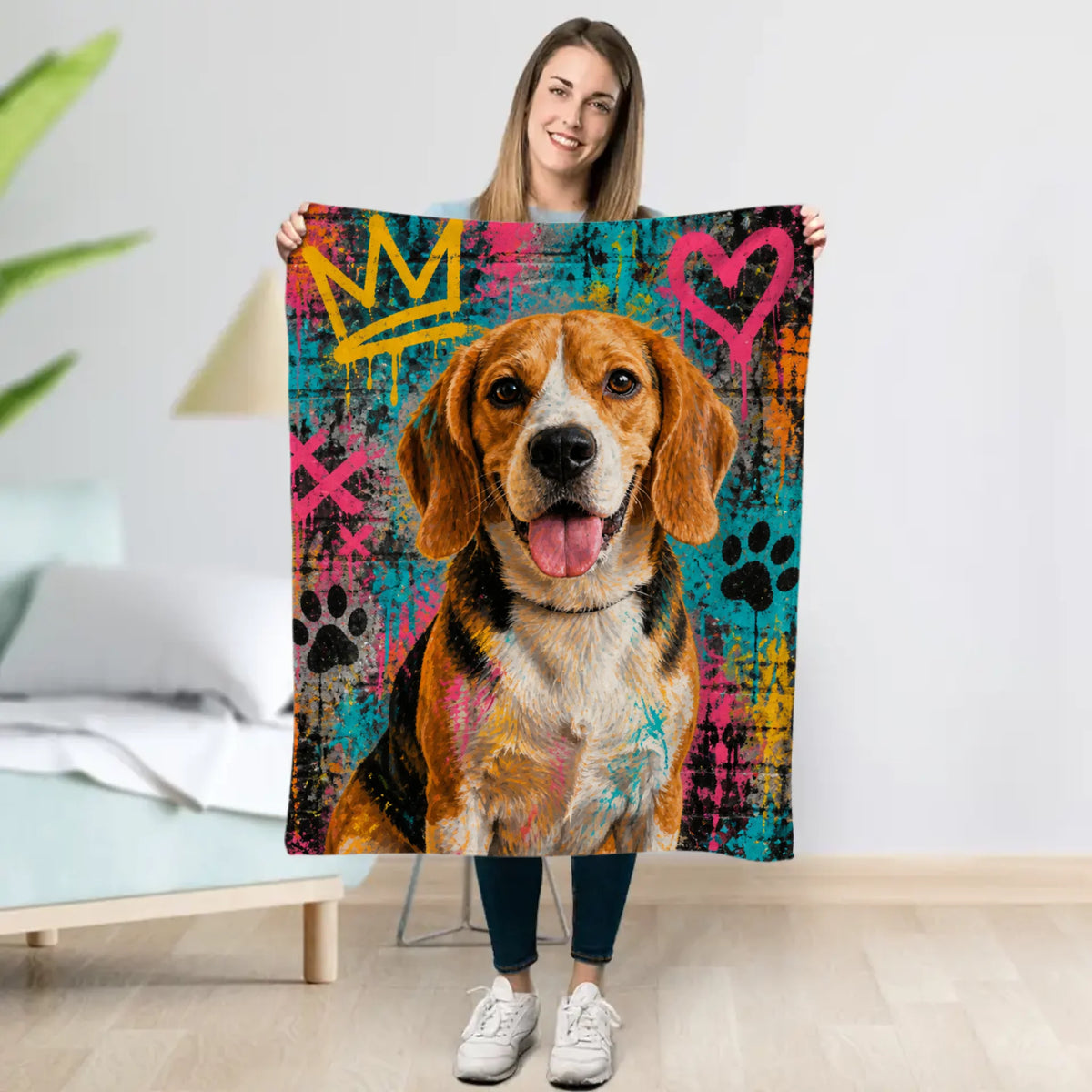 Personalised Blanket - Graffiti Mural Portrait