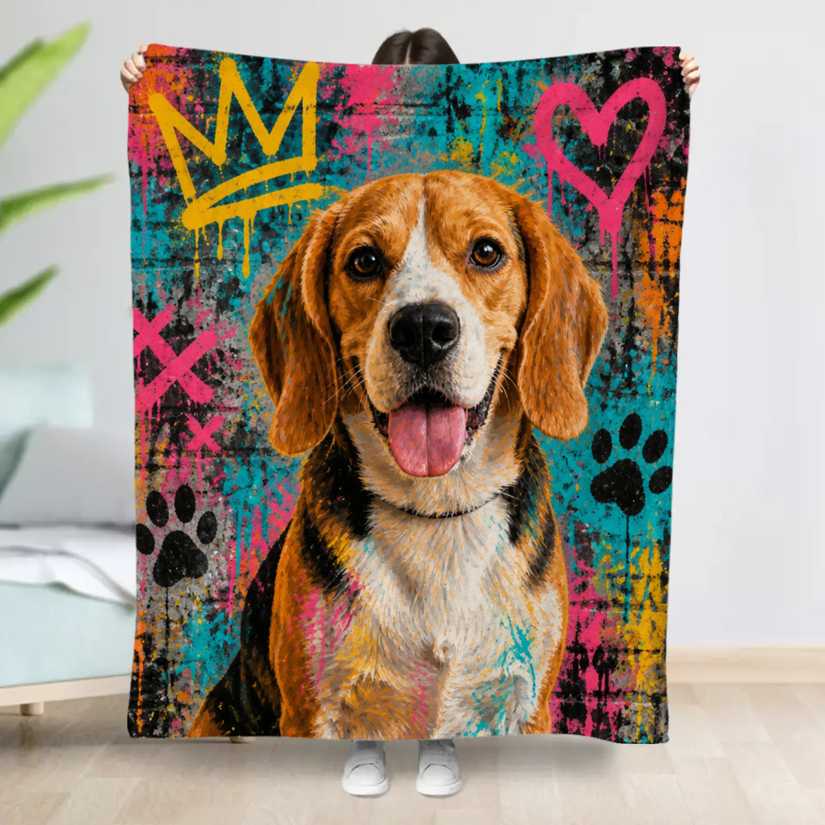 Personalised Blanket - Graffiti Mural Portrait