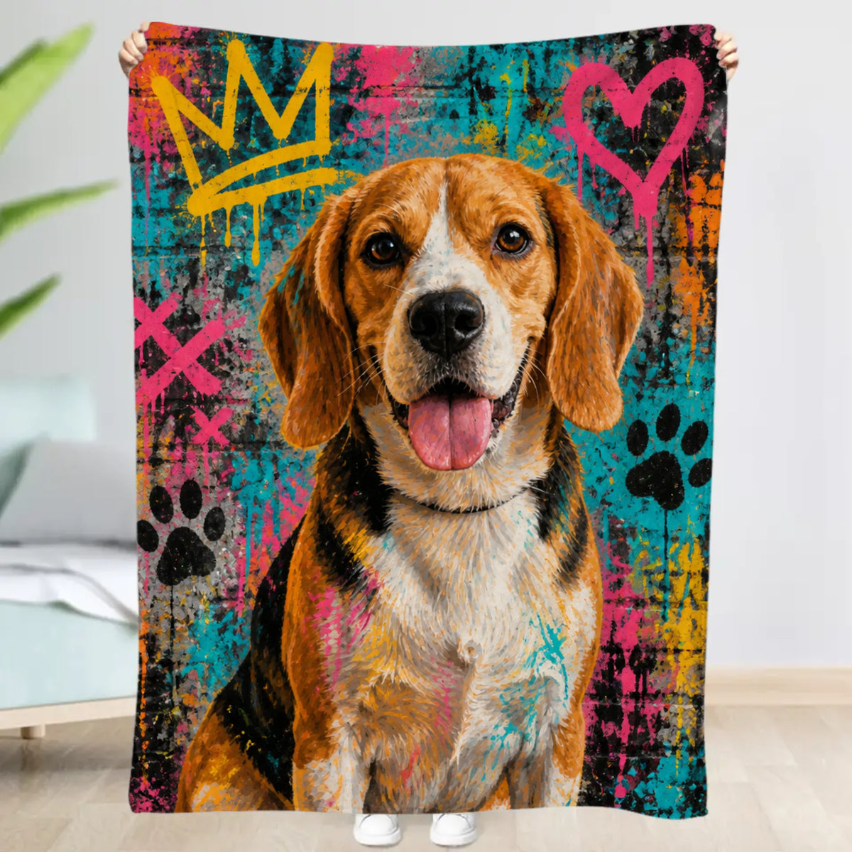 Personalised Blanket - Graffiti Mural Portrait