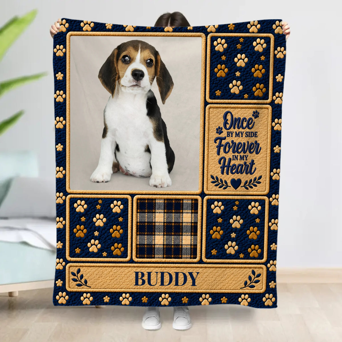 Personalised Blanket - Paw Print Photo