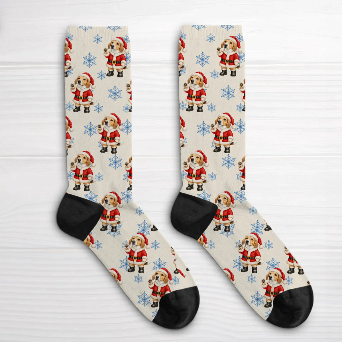 Personalised Socks - Watercolour Christmas Pattern