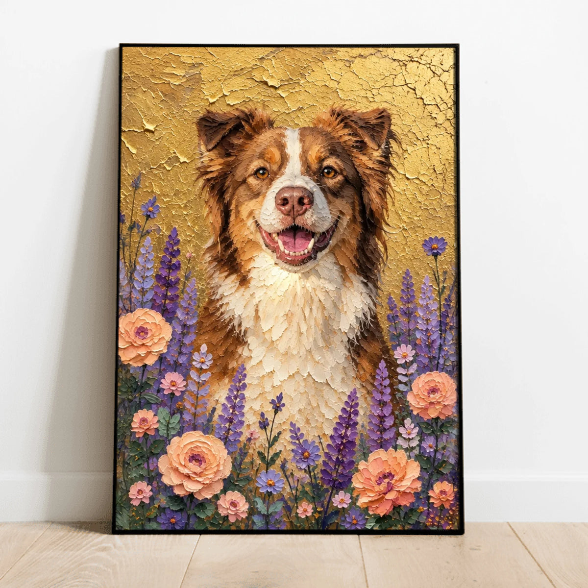Personalised Poster - Impasto Oil Painting Floral Pet Portrait