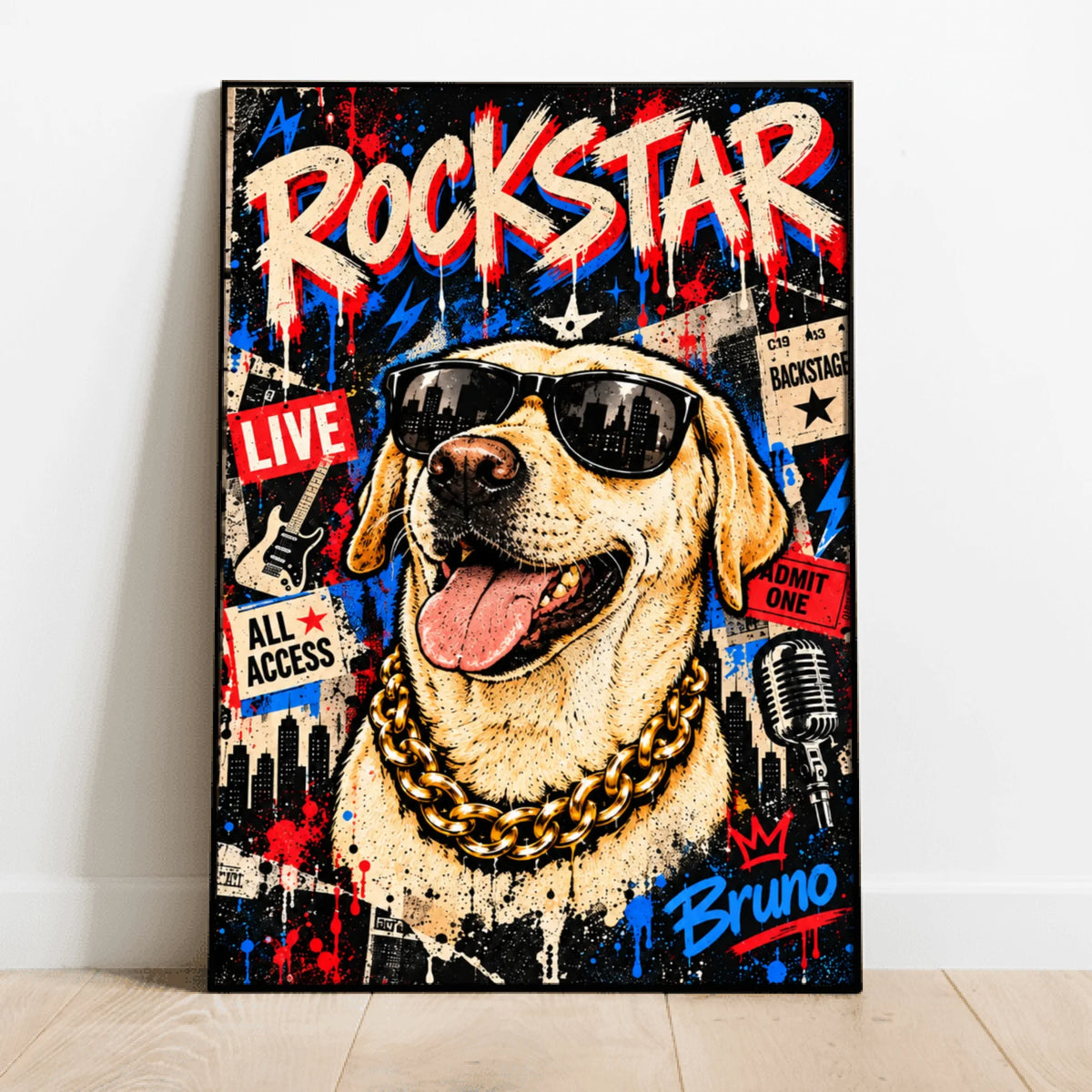 Personalised Poster - Graffiti Rockstar Ticket Collage