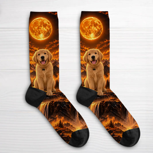 Personalised Socks - Moonlit Forest Scene