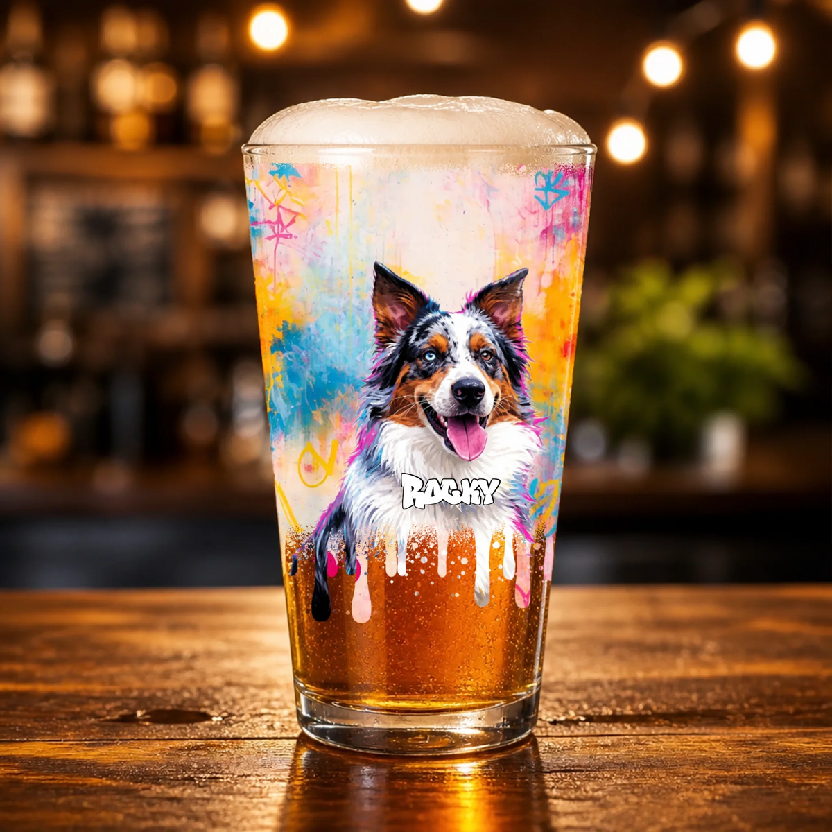 Personalised Pint Glass - Graffiti