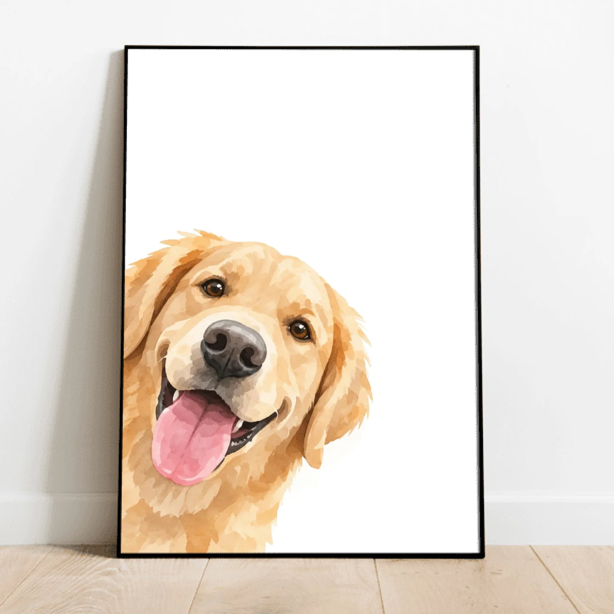 Personalised Poster - Watercolour Peekaboo Dog