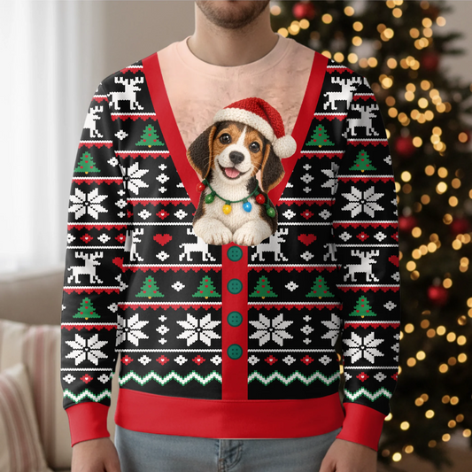 Personalised Ugly Christmas Sweater - Ugly Christmas Photo Pawfect