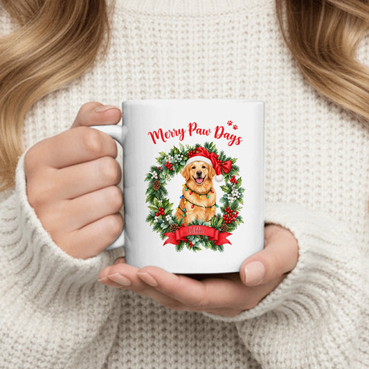 Personalised Mug - Watercolor Merry Paw Days