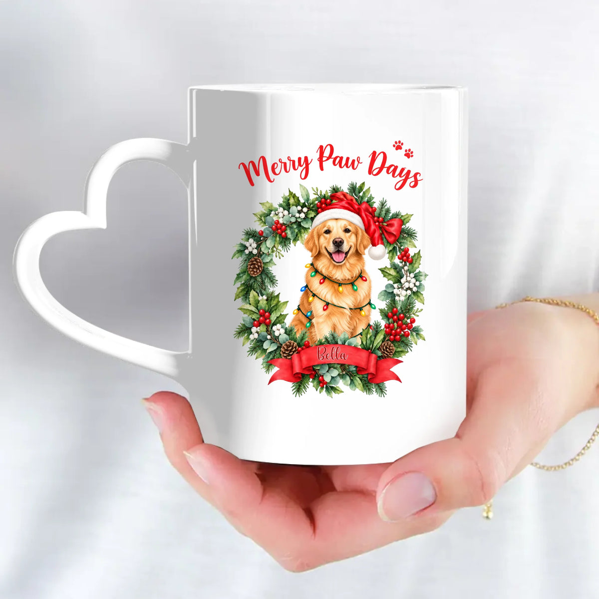 Personalised Mug - Watercolor Merry Paw Days