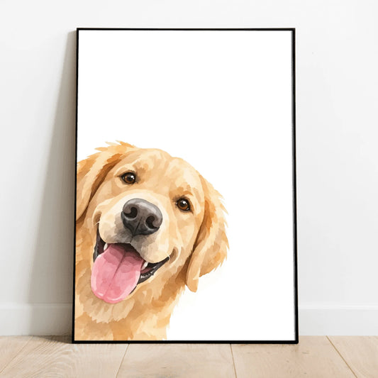 Personalised Poster - Watercolour Peekaboo Dog