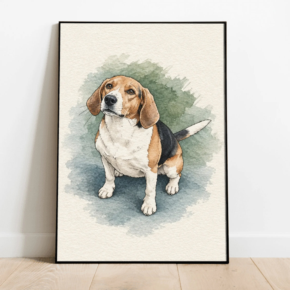 Personalised Poster - Framed Watercolour Dog Painting