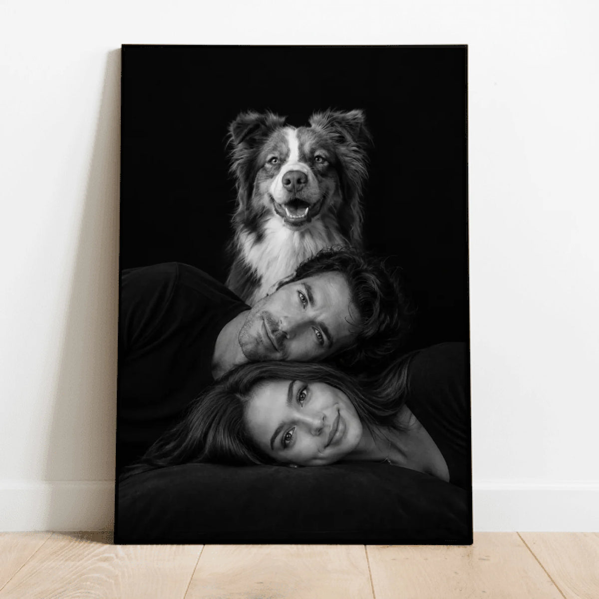 Personalised Poster - Stacked Family & Pet Portrait