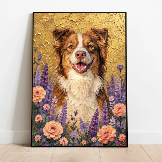 Personalised Poster - Impasto Oil Painting Floral Pet Portrait