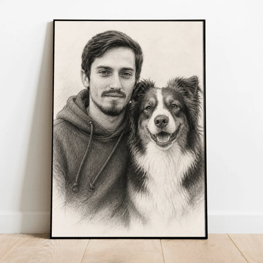 Personalised Poster - Charcoal Duo Portrait