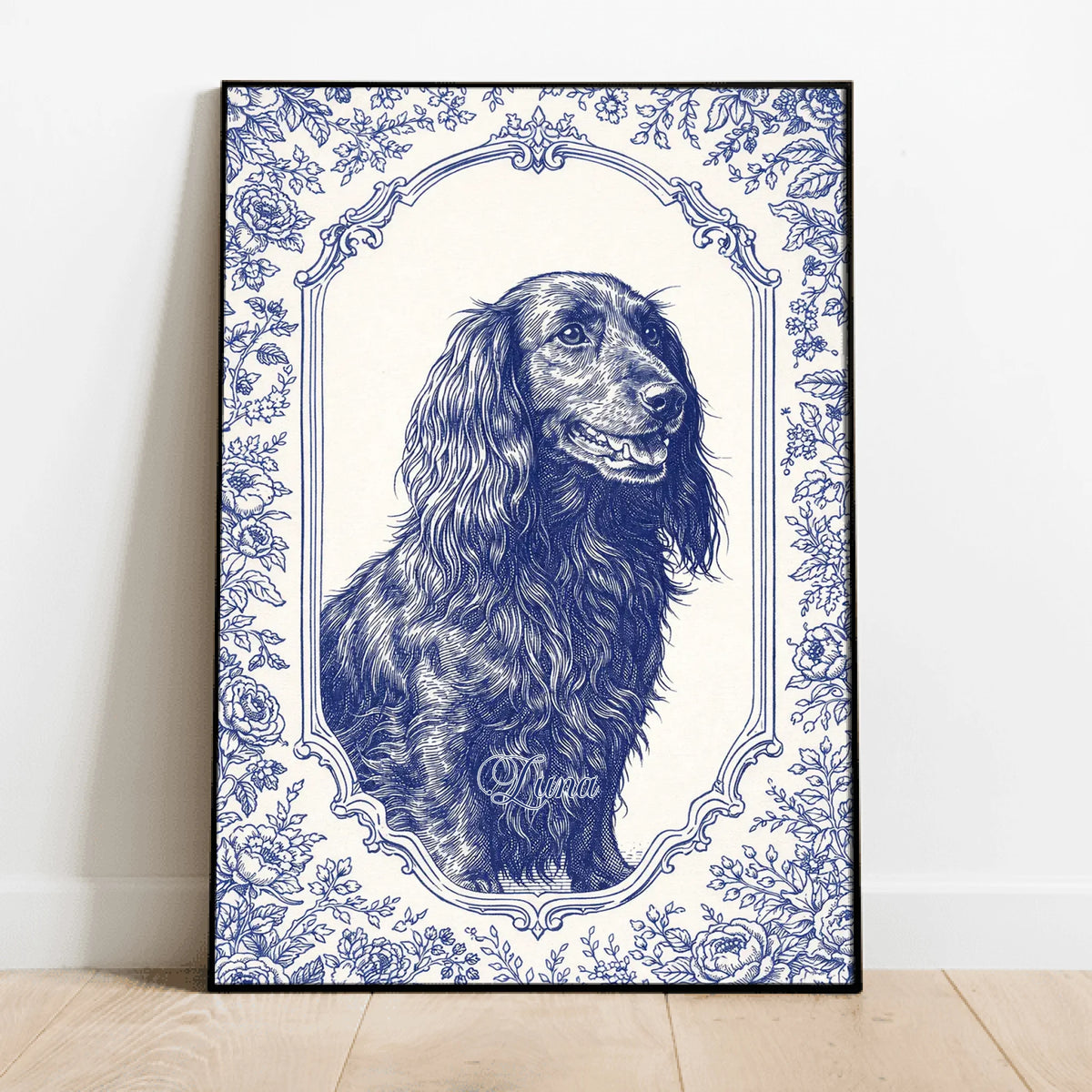 Personalised Poster With Dog or Cat - Toile de Jouy