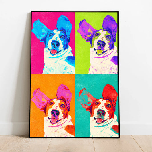 Personalised Poster With Dog or Cat - Colour Squares