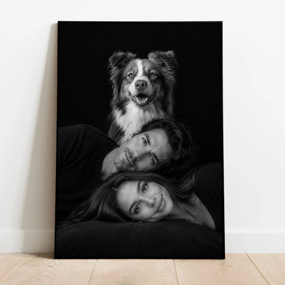 Personalised Poster - Stacked Family & Pet Portrait